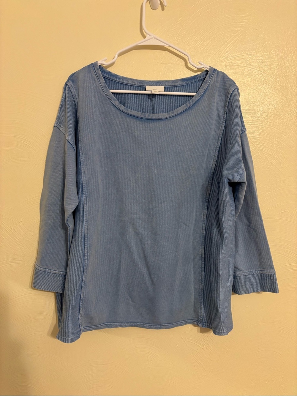 J Jill Pure Jill Blue Cotton Lounge Set Top & Skirt Size Large 100% Cotton